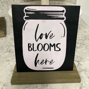 3 for $25 Item Love Blooms Here Chalkboard Sign with stand